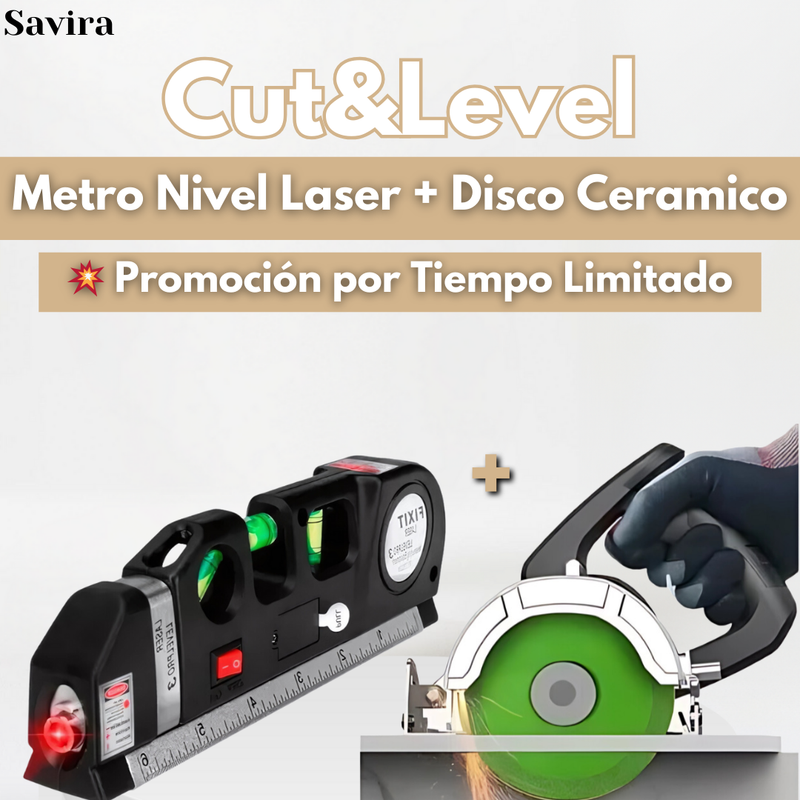 Cut&Level™ Combo Metro Nivel Laser + Discos De Corte Ceramico